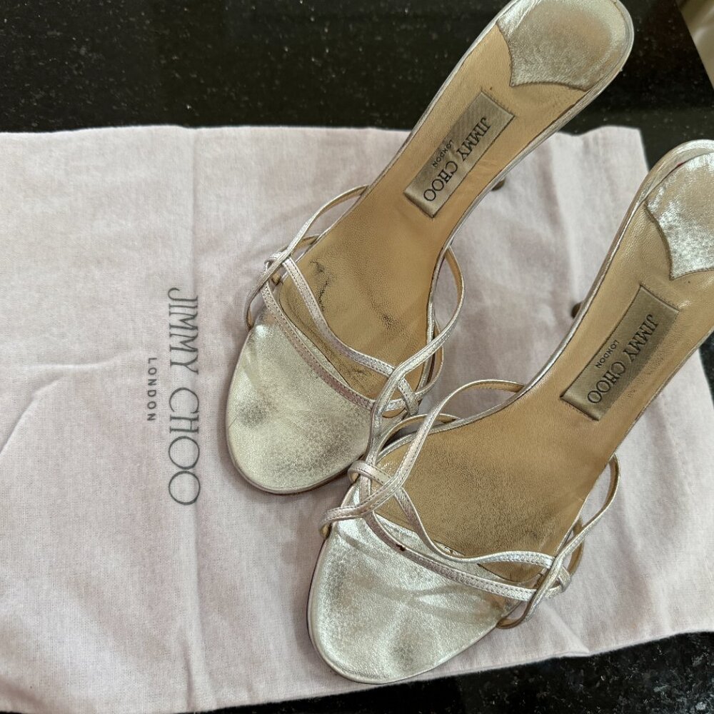 Jimmy Choo shoes 40 / 9 Gold Sandals With Jimmy Choo Dust Cover